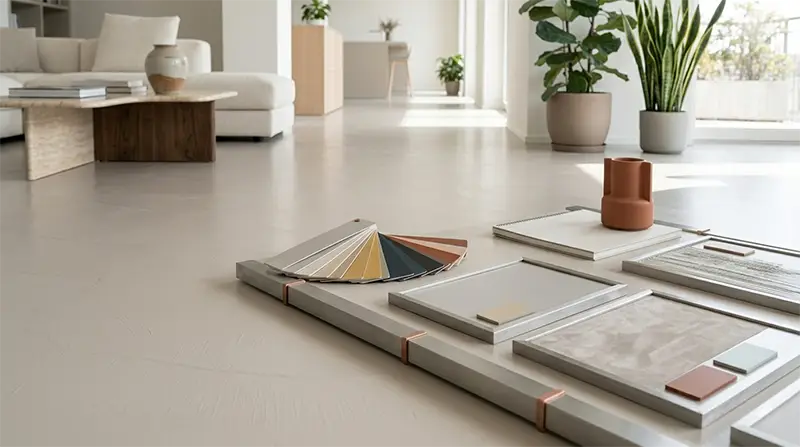 Colori e finiture resina spatolata in zona giorno